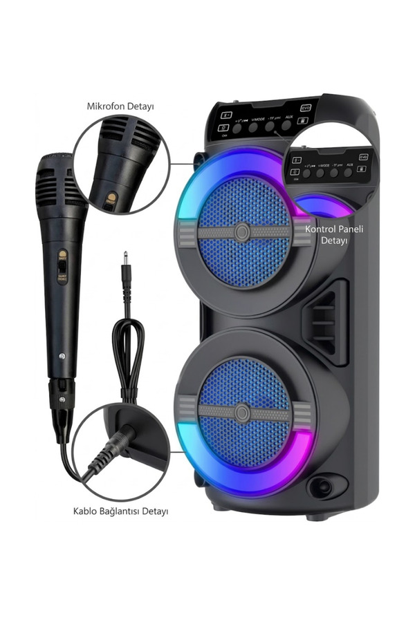 Marsilyan Led Işıklı Kablosuz Bluetooth Hoparlör Usb Tf Kart Destekli - Lisinya