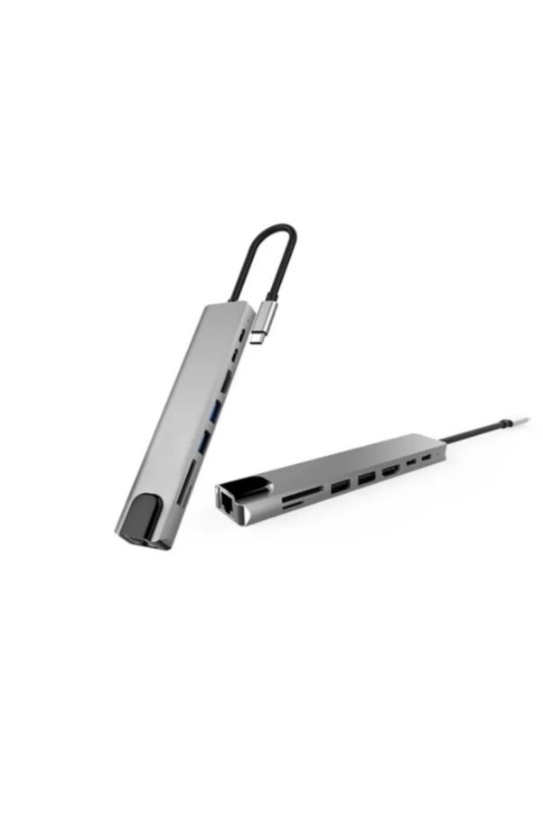 Ethab Giyim Usb C Çoklu Port Adaptör Hdmı Usb Ethernet Sd Kart Hub - Glst8186-1058