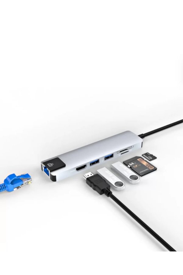 Ethab Giyim Usb C Çoklu Port Adaptör Hdmı Usb Ethernet Sd Kart Hub - Glst8186-1058