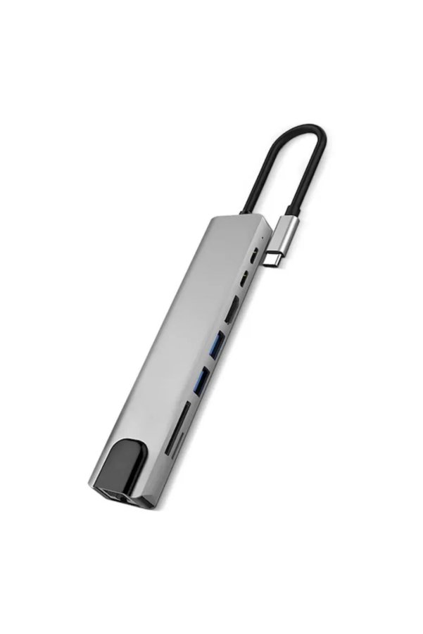 Ethab Giyim Usb C Çoklu Port Adaptör Hdmı Usb Ethernet Sd Kart Hub - Glst8186-1058