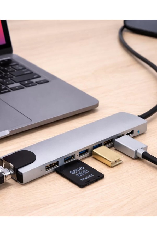 Ethab Giyim Usb C Çoklu Port Adaptör Hdmi Usb Ethernet Sd Kart Hub - Glst8186-1058