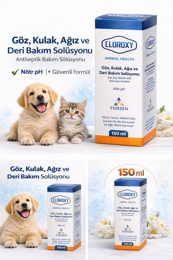 Store Narya Cloroxy Kedi Köpek Göz Kulak Ağız Ve Deri Bakım Solüsyonu 150 Ml – Antiseptik Bakım Solüsyonu