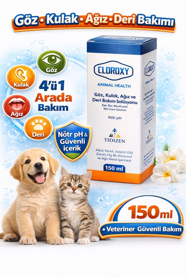 Store Narya Cloroxy Kedi Köpek Göz Kulak Ağız Ve Deri Bakım Solüsyonu 150 Ml – Antiseptik Bakım Solüsyonu
