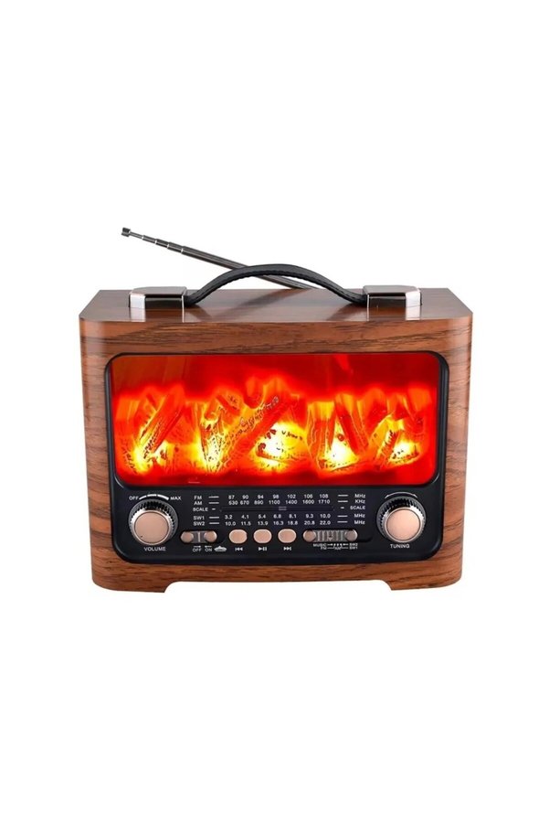 Nw Nessiworld Led Şömine Efektli Kablosuz Hoparlör Bluetooth Radyo Usb Tf Kart Destekli