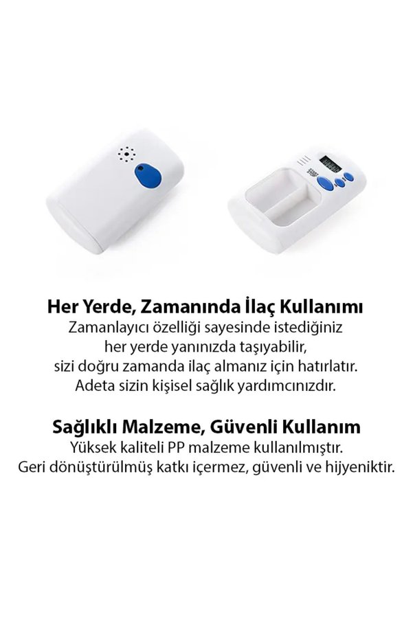 Cpu Elektronik Elektronik Akıllı Zamanlayıcılı Taşınabilir Hap İlaç Kutusu - Bpa İçermez