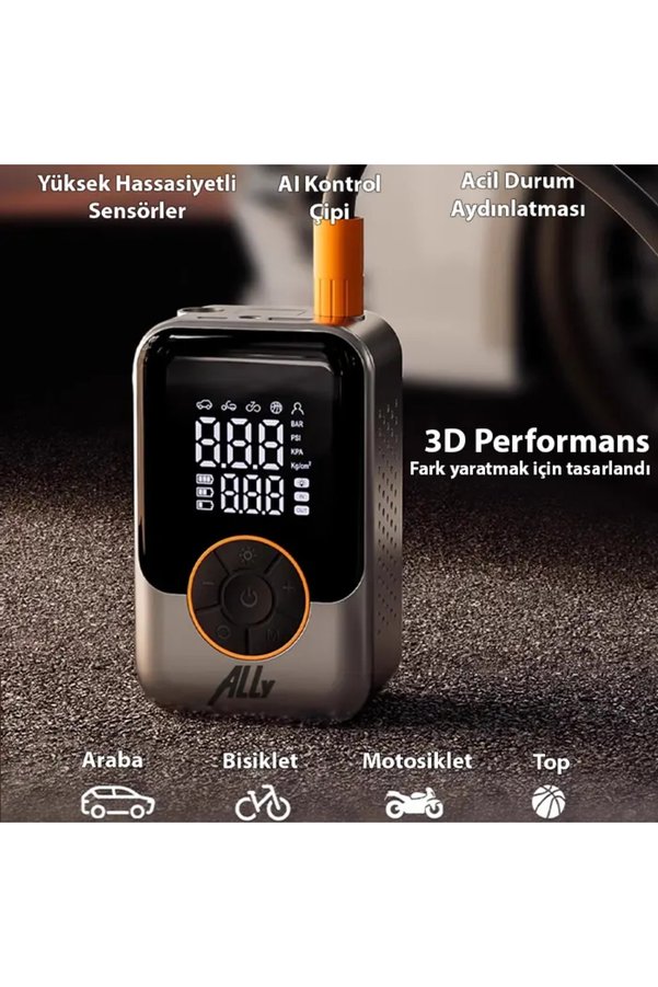 Northcity N Ally St-221D Pro Akıllı Hava Kompresörü Araç Kablosuz Hava Pompası-(5775)