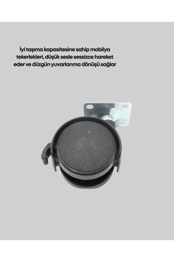 Ethab Giyim Dolap Ve Raflar İçin 4 Cm Kilitli Tekerlek Tekli - Glst4405-9418