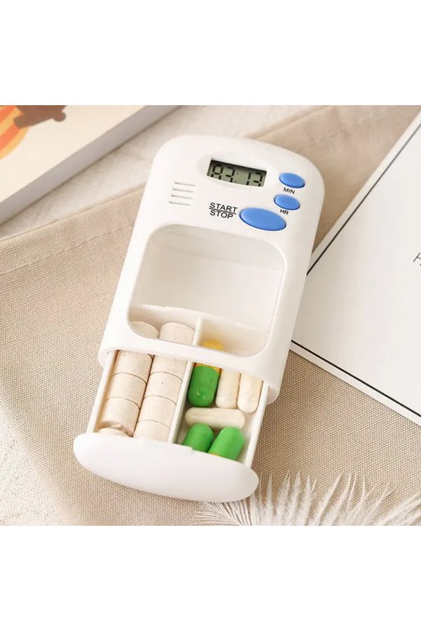 Cpu Elektronik Elektronik Akıllı Zamanlayıcılı Taşınabilir Hap İlaç Kutusu - Bpa İçermez