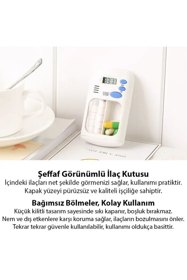 Cpu Elektronik Elektronik Akıllı Zamanlayıcılı Taşınabilir Hap İlaç Kutusu - Bpa İçermez