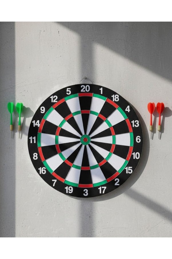 Geneloem Ev Ve Oyun Alanları İçin Dart Tahtası 12 İnç 4 Dart Oku Dahil - Korbx4164-4726