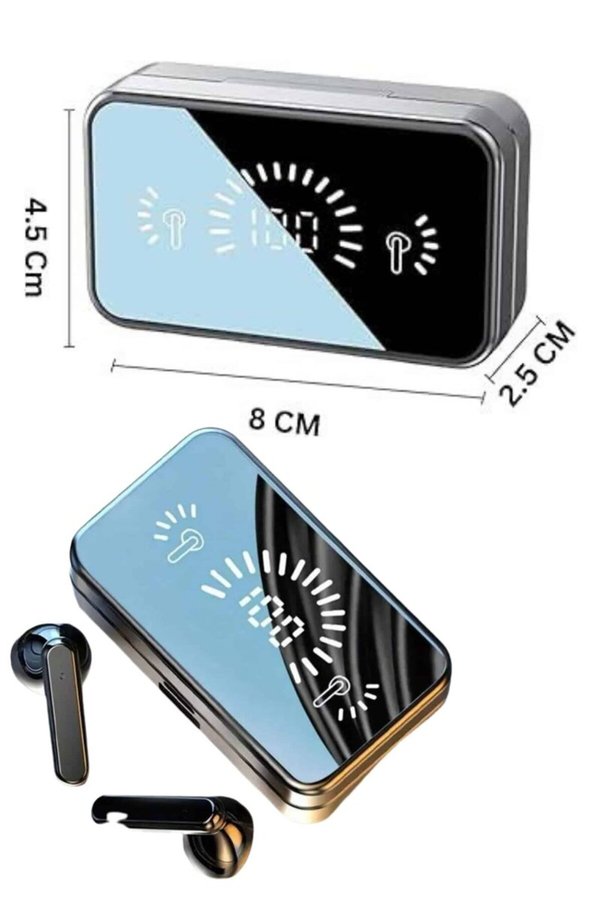 Ezere Yeni Nesil Kablosuz Kulaklık Aynalı Powerbank Özellikli Bluetooth Bağlantılı D - Karbul3825-8