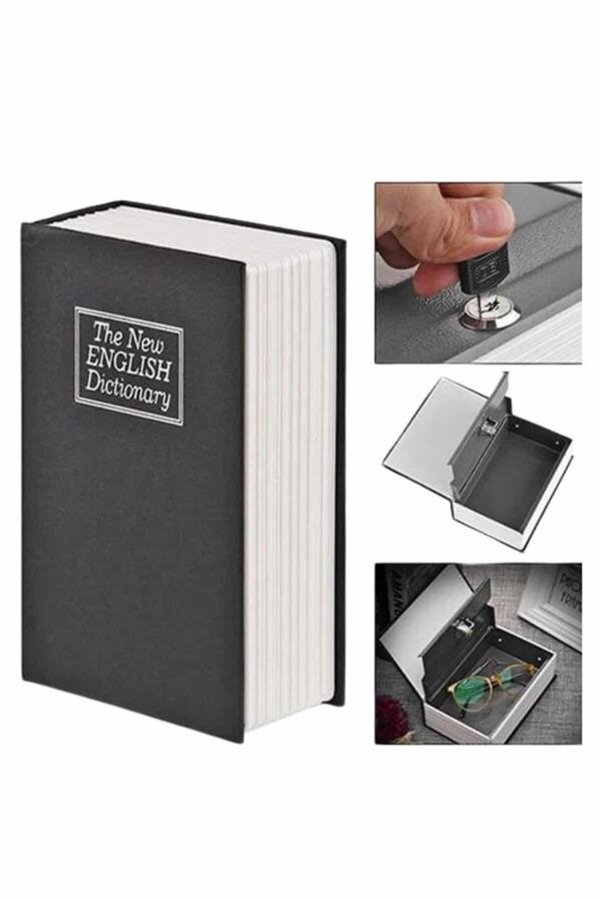 Geneloem Kitap Görünümlü Gizli Kasa Büyük Boy Anahtarlı Kilitli Para Kasası - Lum1Na2654-2851