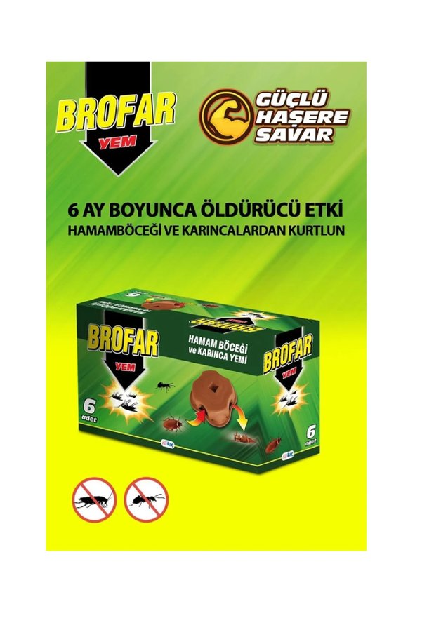 Broff Hamam Böceği Yemi Ve Karınca Yemi 6 Lı (Böcek Yei) X 2 Adet