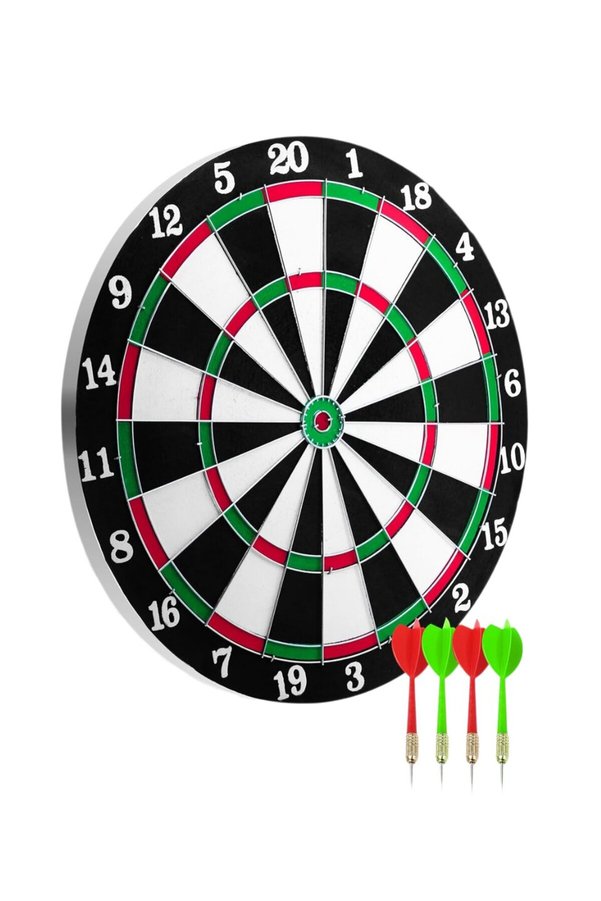 Geneloem Ev Ve Oyun Alanları İçin Dart Tahtası 12 İnç 4 Dart Oku Dahil - Korbx4164-4726