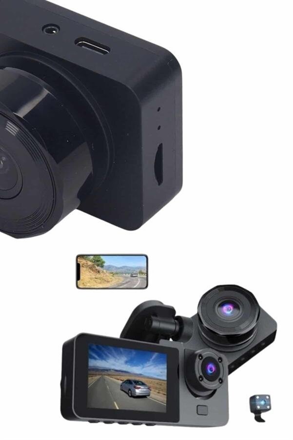 Ezere Dvr Araç İçi Kamera Hareket Algılayabilen 1080P Carplay Video Kaydedici - Karbul9449-2331