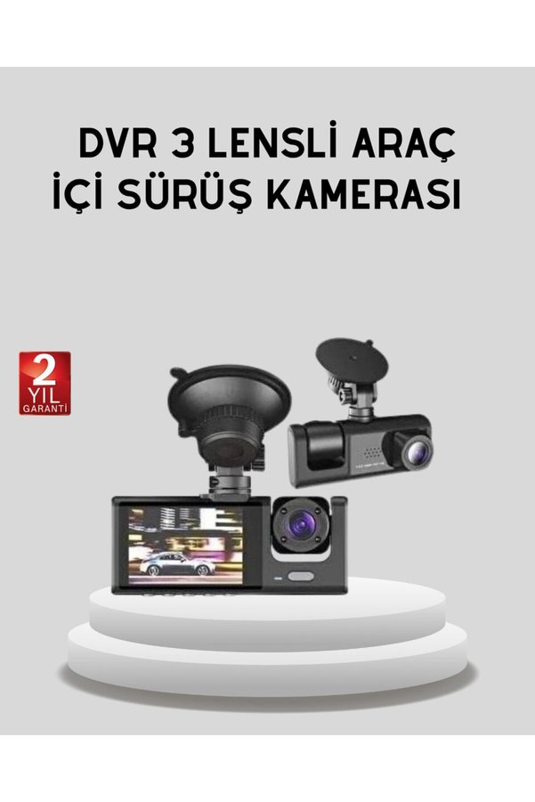 Ezere Full Hd Üç Kameralı Araç Kamerası 170° Geniş Açılı Ve Park Destekli - Karbul9144-8438