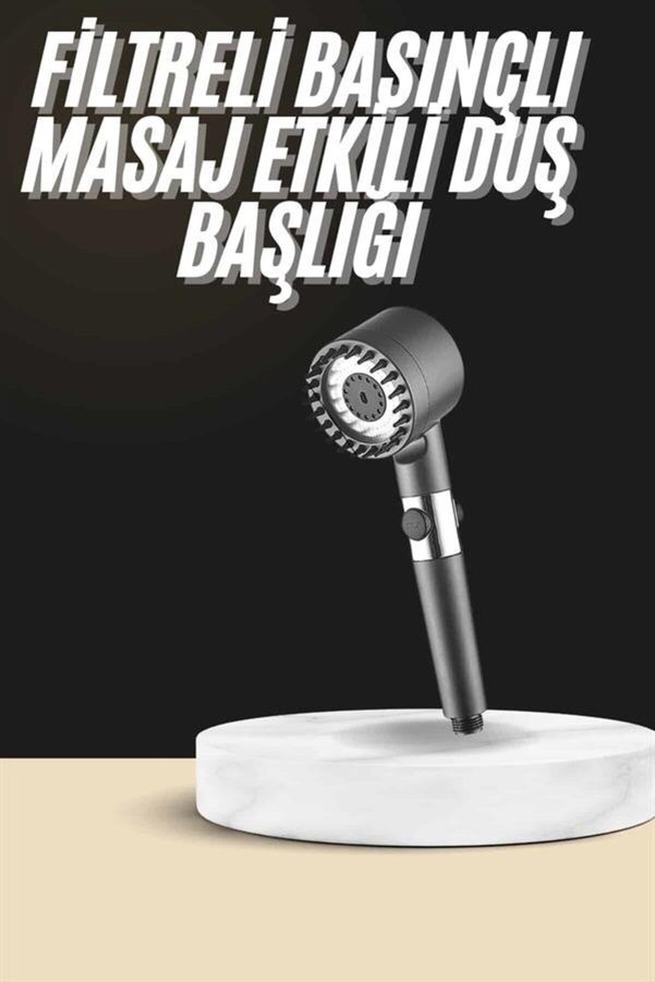 Ezere Duş Başlığı Profesyonel Masaj Başlıklı 3 Modlu Yeni Nesil Masaj Uçlu Su Tas - Karbul7482-2