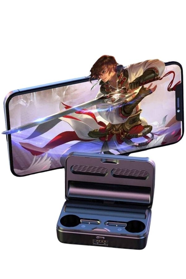 Ezere Yeni Nesil Kablosuz Kulaklık Aynalı Powerbank Özellikli Bluetooth Bağlantılı D - Karbul3825-8