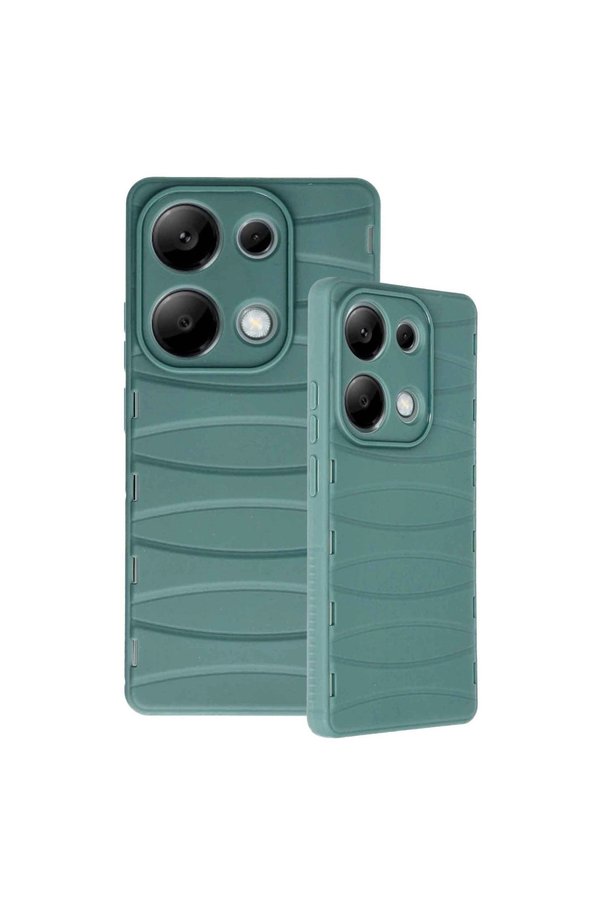 Evimdeyokyok Xiaomi Redmi Note 13 Pro 4G Kılıf Bibercas Silikon Kapak - Koyu Yeşil