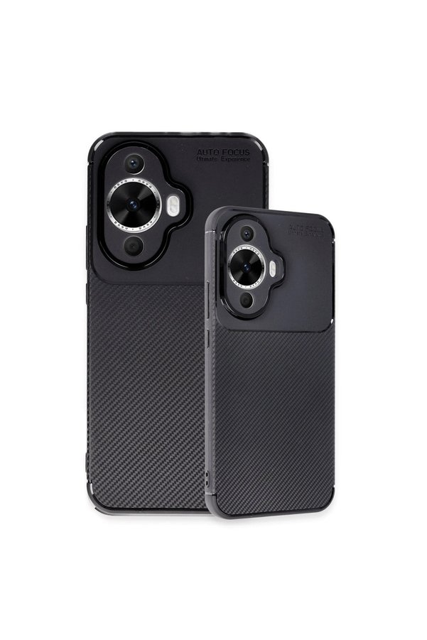 Evimdeyokyok Huawei Nova 12S Kılıf Auto Focus Karbon Kapak - Siyah