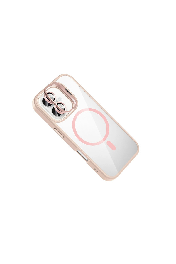 Evimdeyokyok Joko Apple İphone 16 Remim Lensli Magsafe Standlı Kapak - Pembe