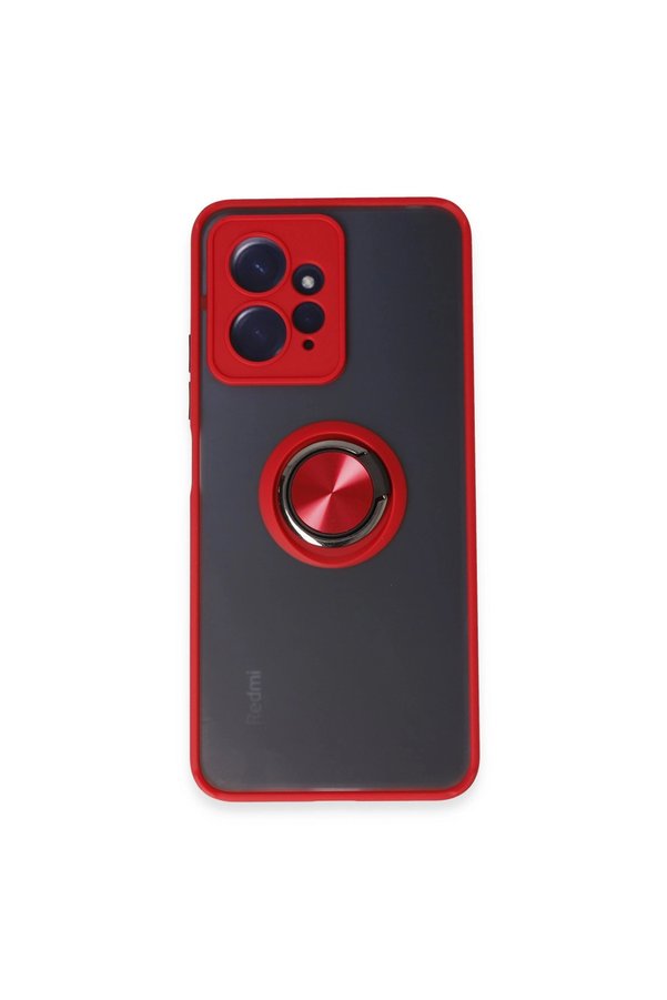 Evimdeyokyok Xiaomi Redmi Note 12 4G Kılıf Montreal Yüzüklü Silikon Kapak - Kırmızı