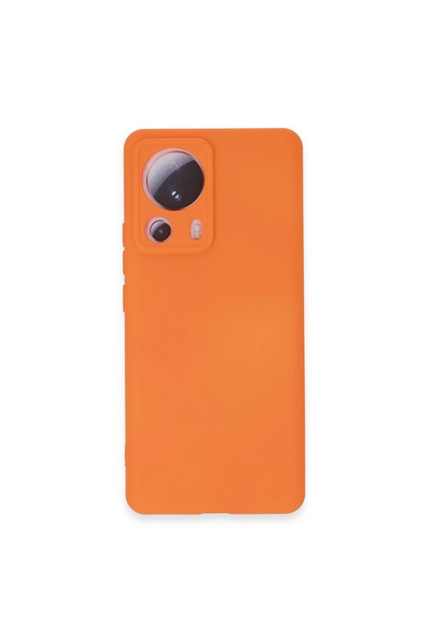 Evimdeyokyok Xiaomi Mi 13 Lite Kılıf Nano İçi Kadife Silikon - Turuncu