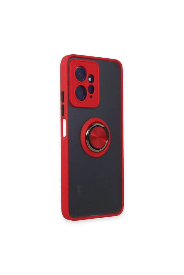 Evimdeyokyok Xiaomi Redmi Note 12 4G Kılıf Montreal Yüzüklü Silikon Kapak - Kırmızı