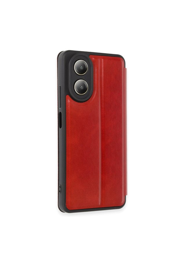 Evimdeyokyok Oppo A38 Kılıf Flip Cover - Kırmızı