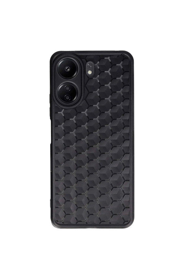 Evimdeyokyok Xiaomi Redmi 13C Kılıf Petek Silikon Kapak - Siyah