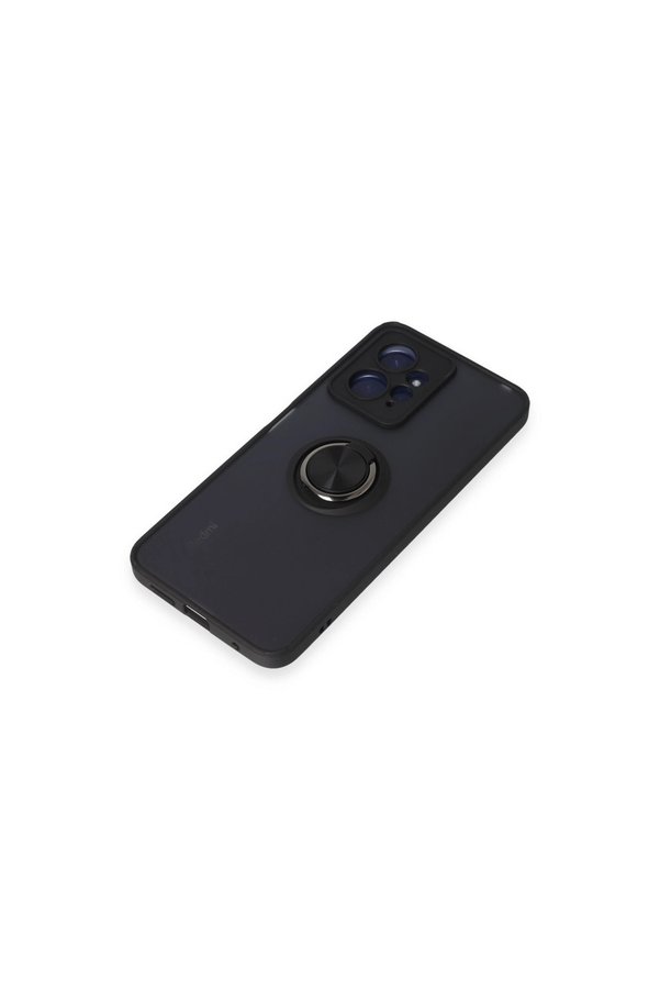 Evimdeyokyok Xiaomi Redmi Note 12 4G Kılıf Montreal Yüzüklü Silikon Kapak - Siyah