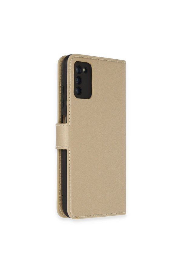 Evimdeyokyok Samsung Galaxy A03S Kılıf Trend S Plus Kapaklı Kılıf - Gold