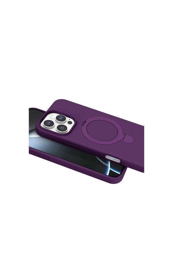 Evimdeyokyok Apple İphone 16 Pro Regal Magsafe Standlı Kapak - Derin Mor