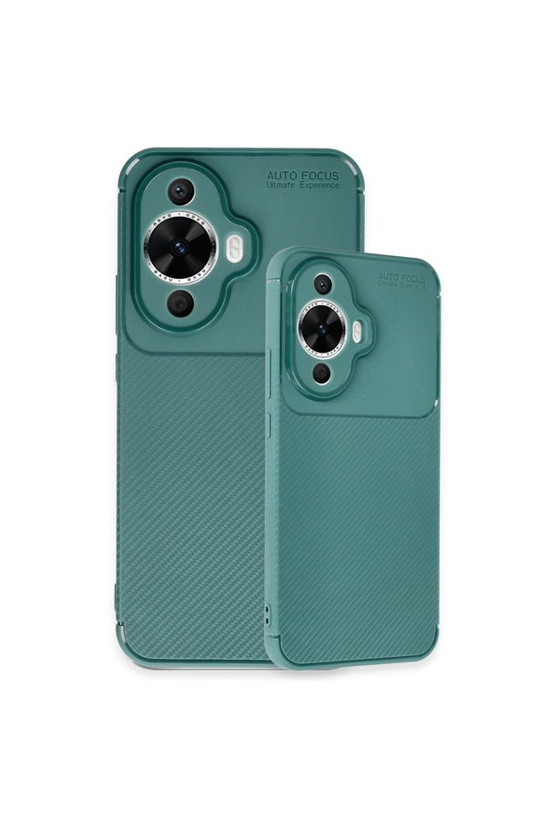 Evimdeyokyok Huawei Nova 12S Kılıf Auto Focus Karbon Kapak - Koyu Yeşil