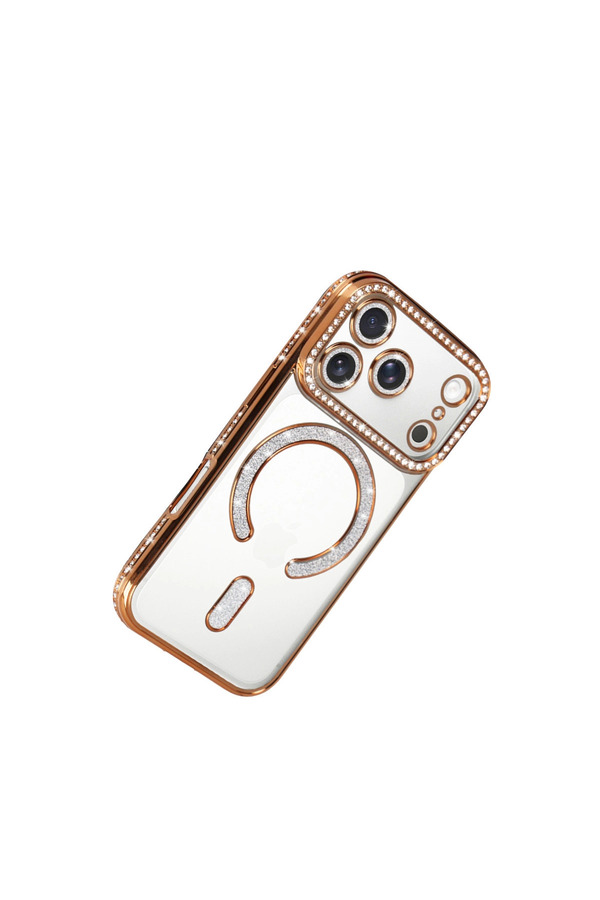 Evimdeyokyok Apple İphone 17 Pro Joke Simli Magneticsafe Kılıf - Turuncu