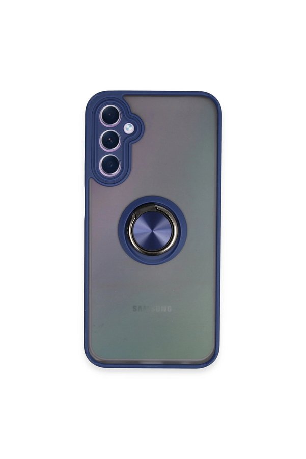 Evimdeyokyok Samsung Galaxy A24 4G Kılıf Montreal Yüzüklü Silikon Kapak - Lacivert