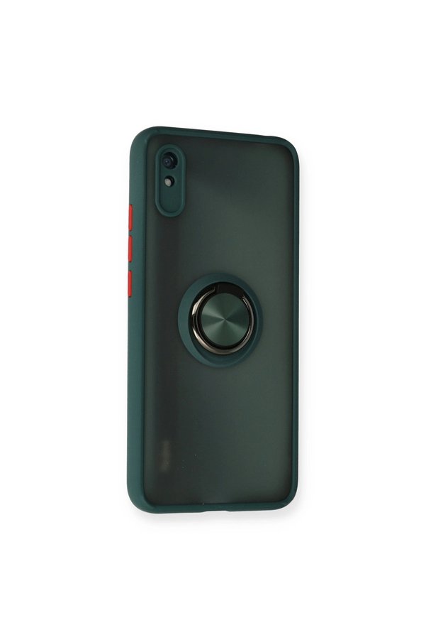 Evimdeyokyok Xiaomi Redmi 9A Kılıf Montreal Yüzüklü Silikon Kapak - Yeşil
