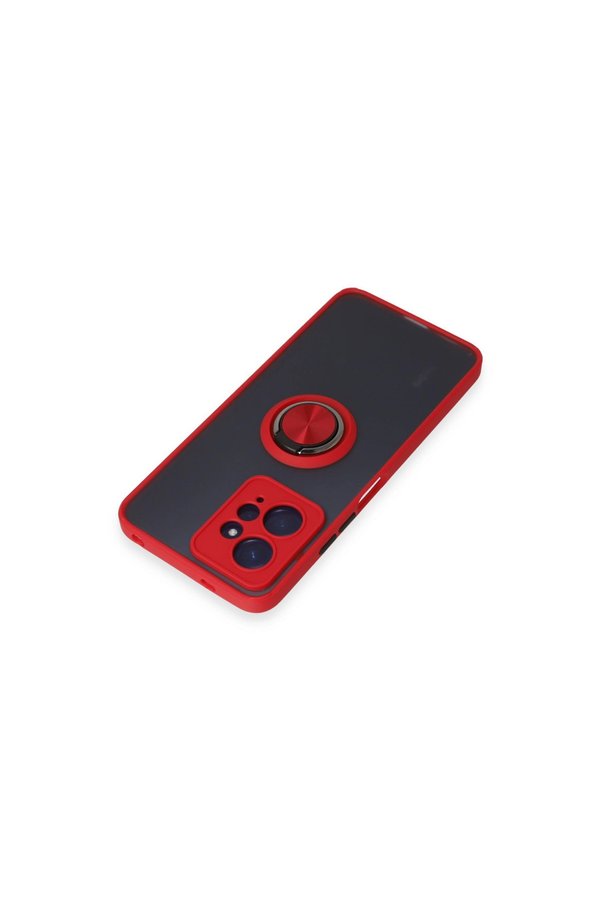 Evimdeyokyok Xiaomi Redmi Note 12 4G Kılıf Montreal Yüzüklü Silikon Kapak - Kırmızı