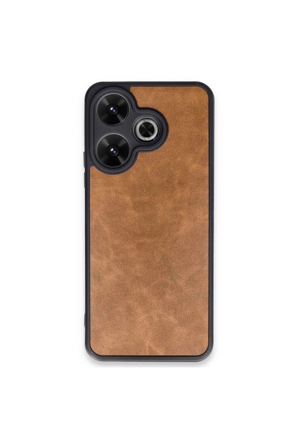 Evimdeyokyok Xiaomi Redmi 13 4G Kılıf Aras Deri Kapak - Taba