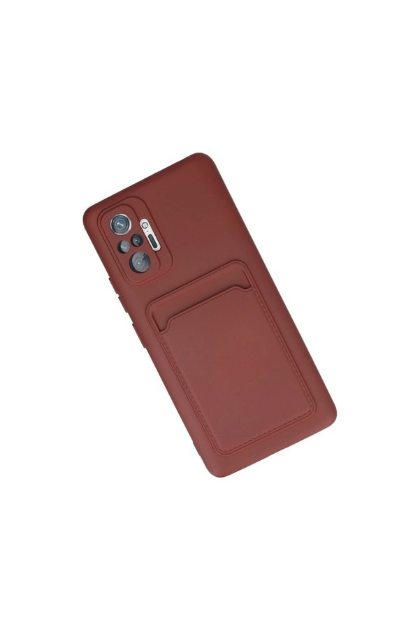 Evimdeyokyok Xiaomi Redmi Note 10 Pro Kılıf Kelvin Kartvizitli Silikon - Bordo