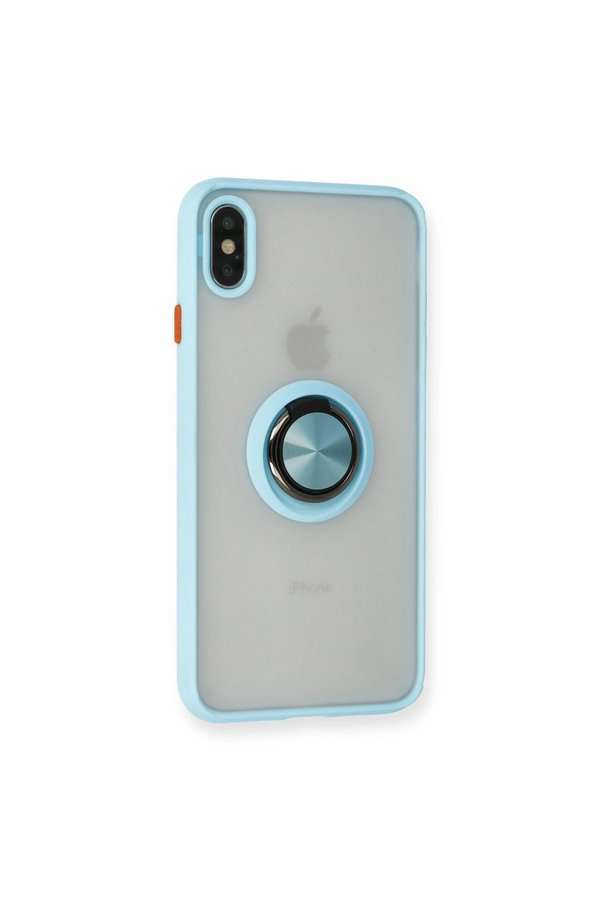 Evimdeyokyok Apple İphone Xs Max Kılıf Montreal Yüzüklü Silikon Kapak - Buz Mavi