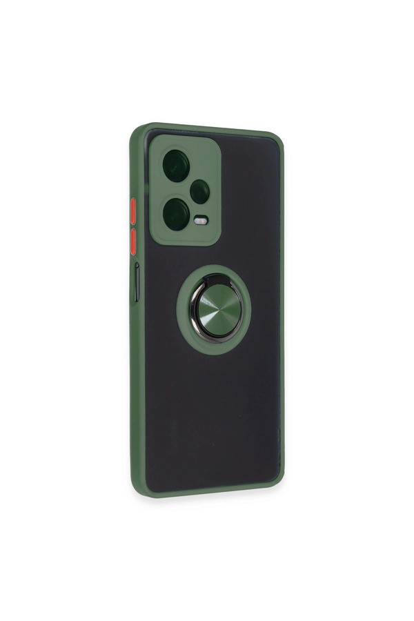 Evimdeyokyok Xiaomi Redmi Note 12 5G Kılıf Montreal Yüzüklü Silikon Kapak - Yeşil