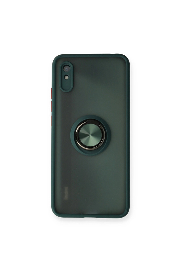 Evimdeyokyok Xiaomi Redmi 9A Kılıf Montreal Yüzüklü Silikon Kapak - Yeşil