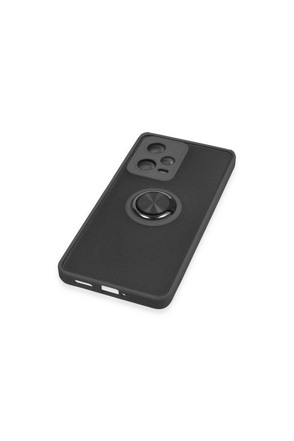 Evimdeyokyok Xiaomi Redmi Note 12 5G Kılıf Montreal Yüzüklü Silikon Kapak - Siyah
