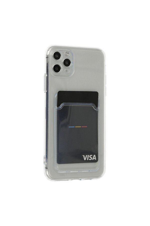 Evimdeyokyok Apple İphone 11 Pro Max Kılıf Kart Şeffaf Silikon - Şeffaf