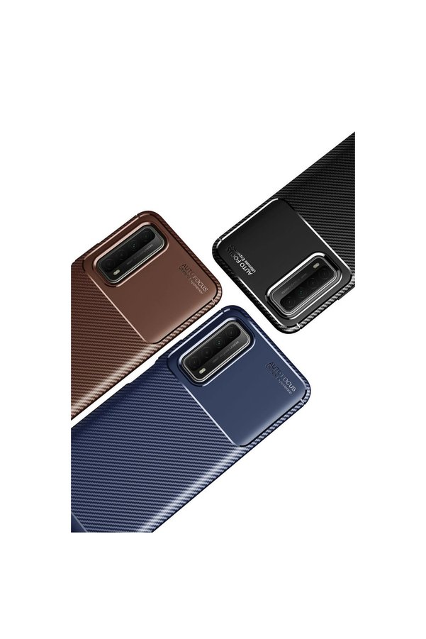Evimdeyokyok Huawei P Smart 2021 Kılıf Auto Focus Karbon Kapak - Siyah