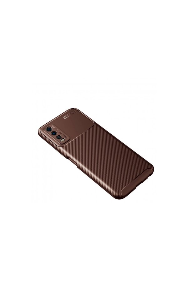 Evimdeyokyok Vivo Y11S Kılıf Auto Focus Karbon Kapak - Kahverengi