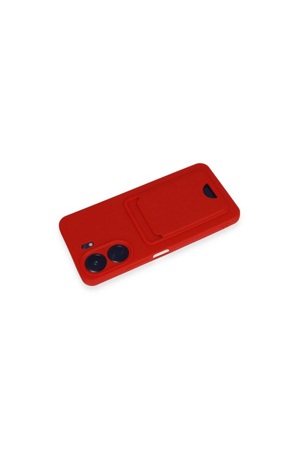 Evimdeyokyok Xiaomi Redmi 13C Kılıf Kelvin Kartvizitli Silikon - Kırmızı