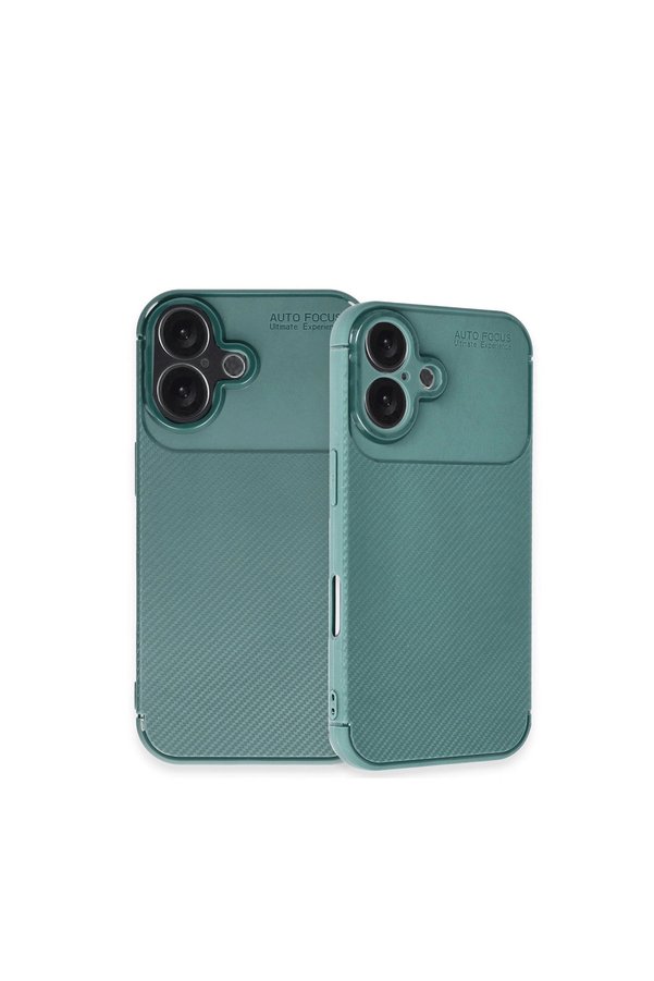 Evimdeyokyok Apple İphone 16 Kılıf Auto Focus Karbon Kapak - Koyu Yeşil