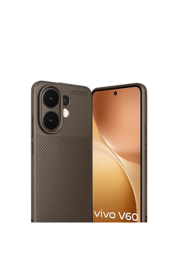 Evimdeyokyok Vivo V60 5G Auto Focus Karbon Kapak - Kahverengi